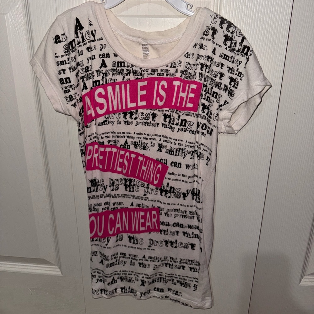 Graphic Tee with Pink Accents
